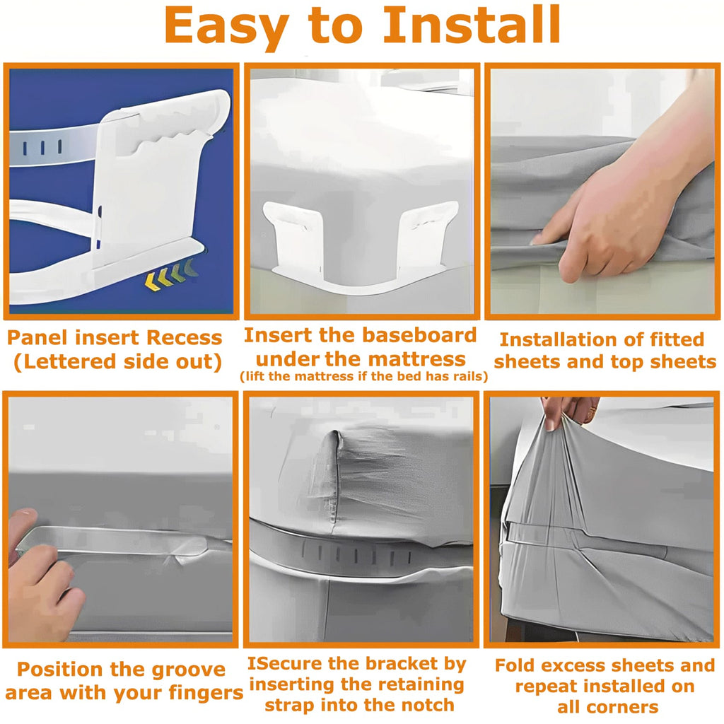 Portable Bed Rail Divider & Sheet Fastener Set