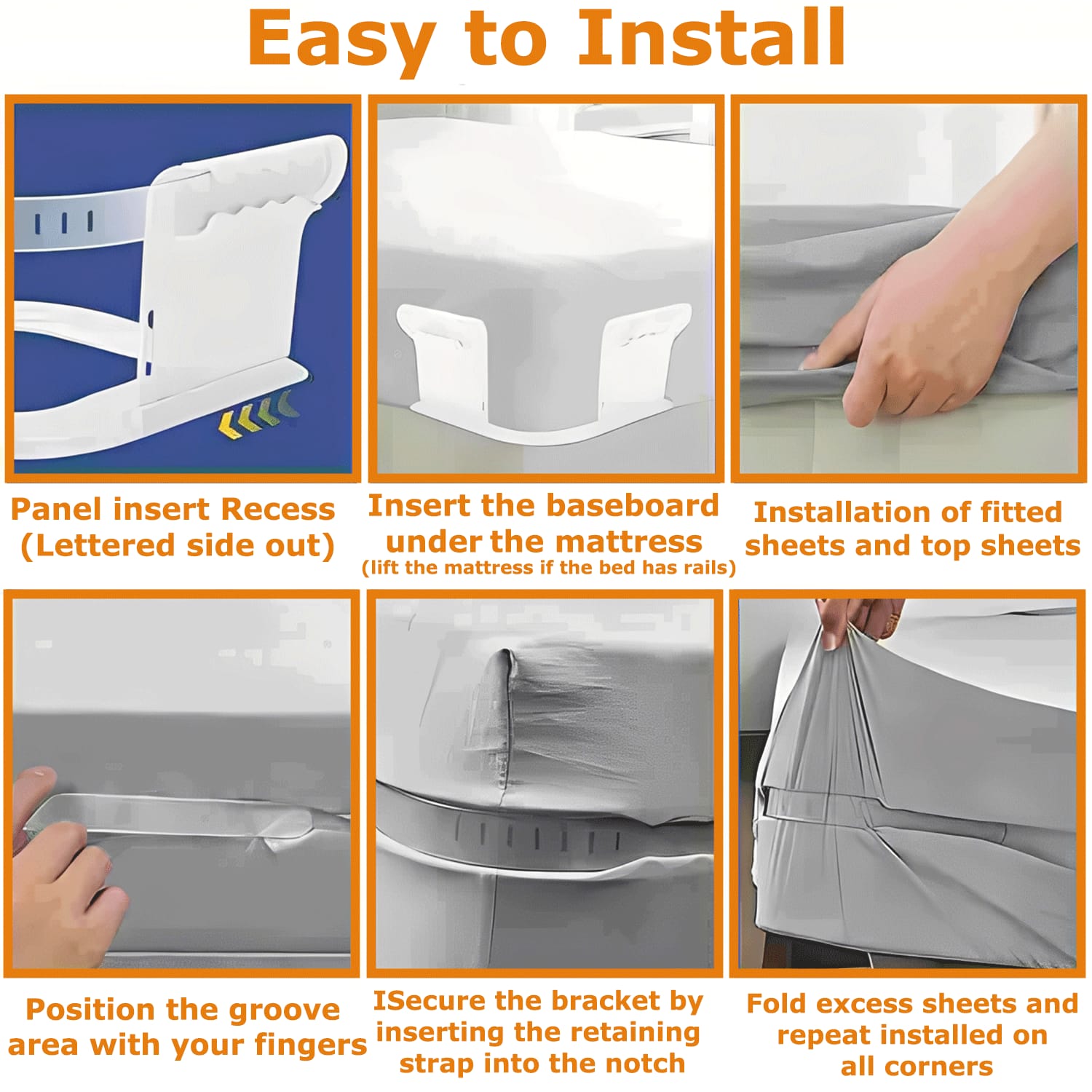 Portable Bed Rail Divider & Sheet Fastener Set
